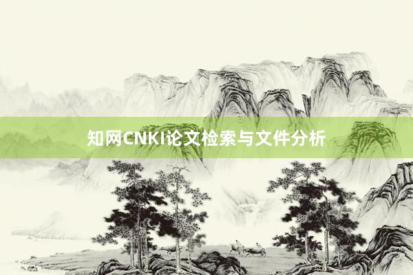 知网CNKI论文检索与文件分析